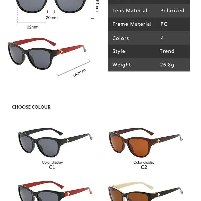 Óculos de Sol Polarizado Feminino - Design Olho de Gato - Aruky Store