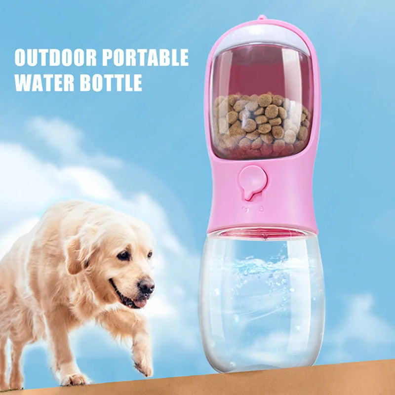 Garrafa 2 in 1 - 300ml portátil para cães e gatos