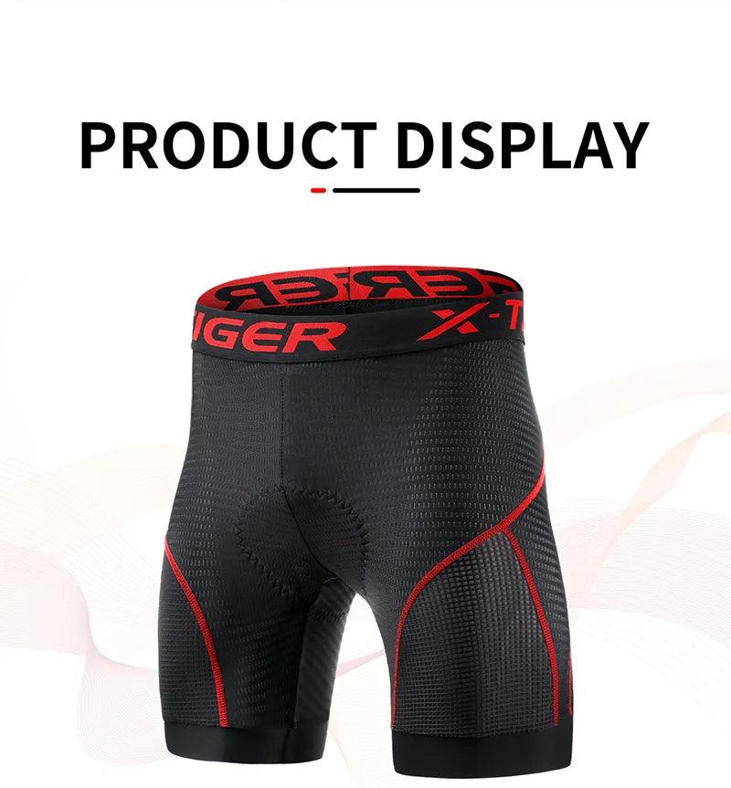 __new X-TIGER Men's Cycling Underwear Shorts 5D Padded Sports Riding Bike Bicycle MTB Liner Shorts with Anti-Slip Leg Grips - Aruky Store